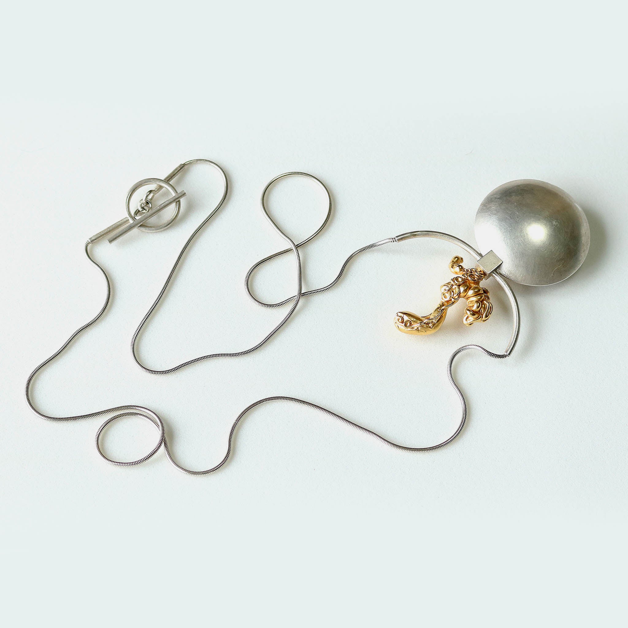 Perfume Pendant in Sterling Silver and Plated Bronze